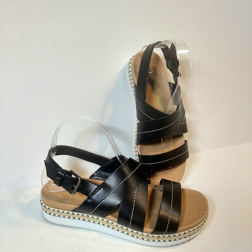 Women's Circus By Sam Edelman Naya Black Strappy Espadrille Platform Sandals - Picture 1 of 8